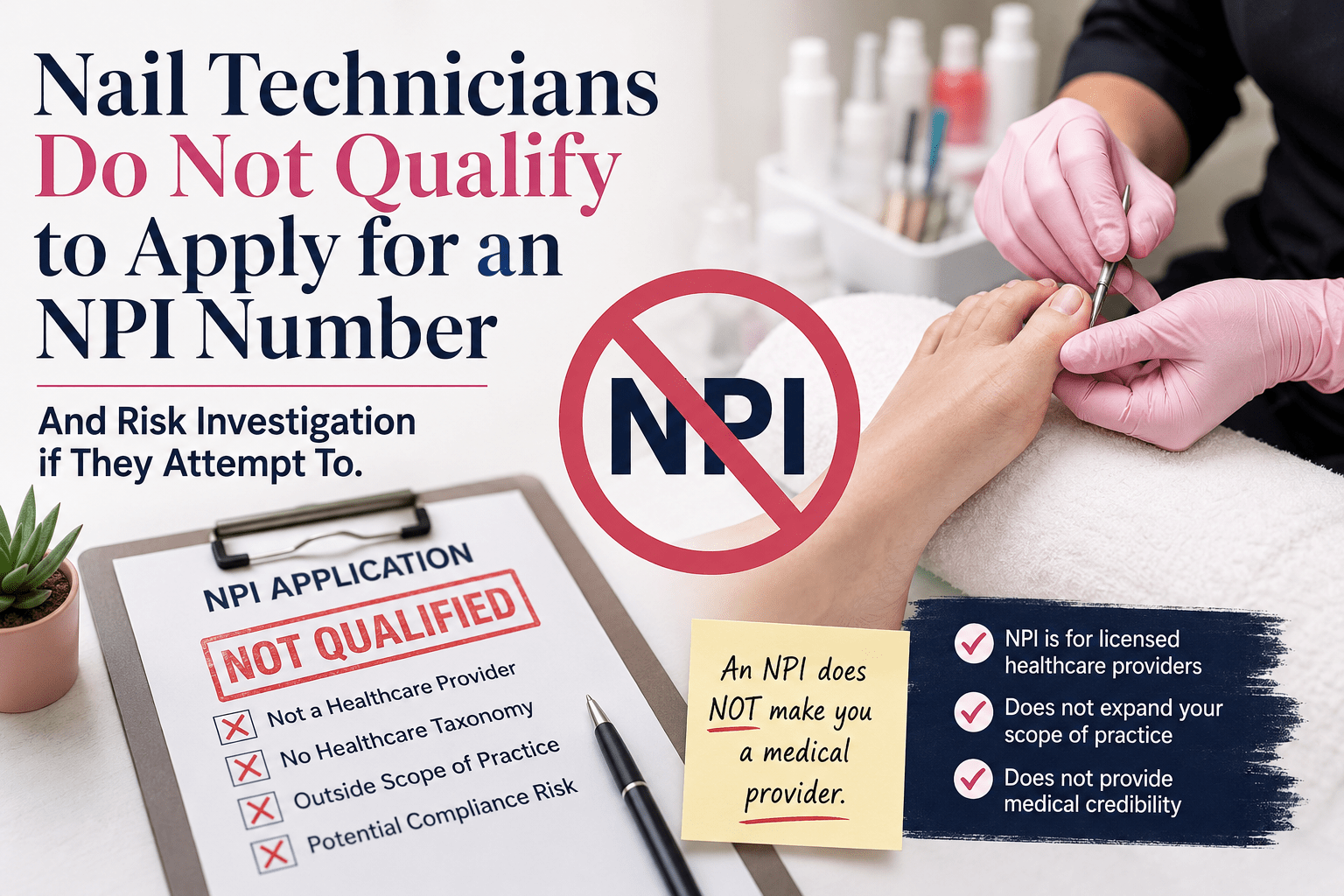 Nail technicians and NPI number requirements