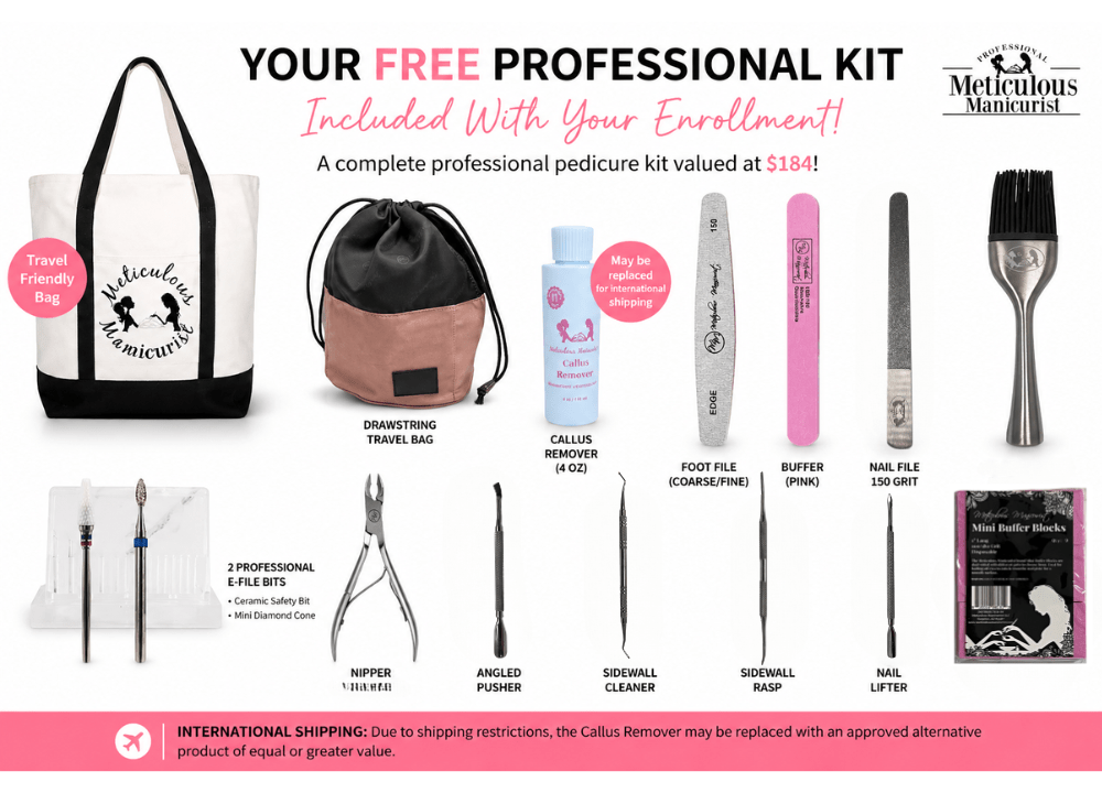 Free Meticulous Manicurist professional pedicure kit included with STAR NT enrolment, valued at $184